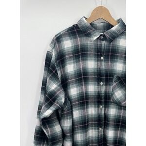 Sonoma Womens 2X Flannel Shirt Plaid Soft Cozy Country Outdoors Granola Hiking